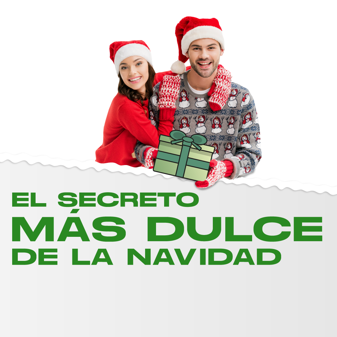 chico y chica con jersey navideño